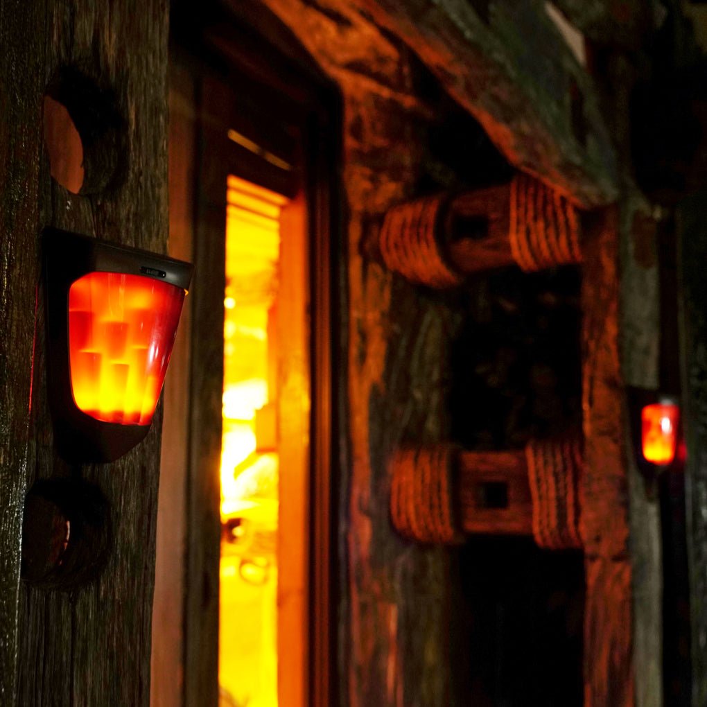Solar Energy LED Outdoor Wall Lamp Flame Light Wall Sconce Lighting Wall Lights - Lumpaz