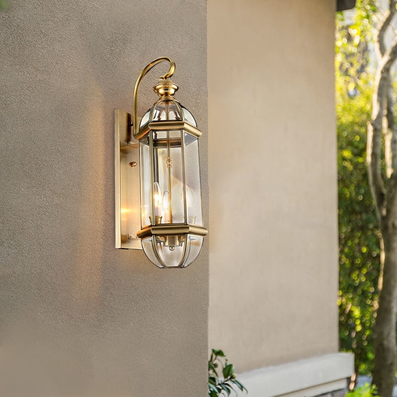 Retro Creative Copper Glass European Style Outdoor Wall Lights Exterior Lamp - Lumpaz