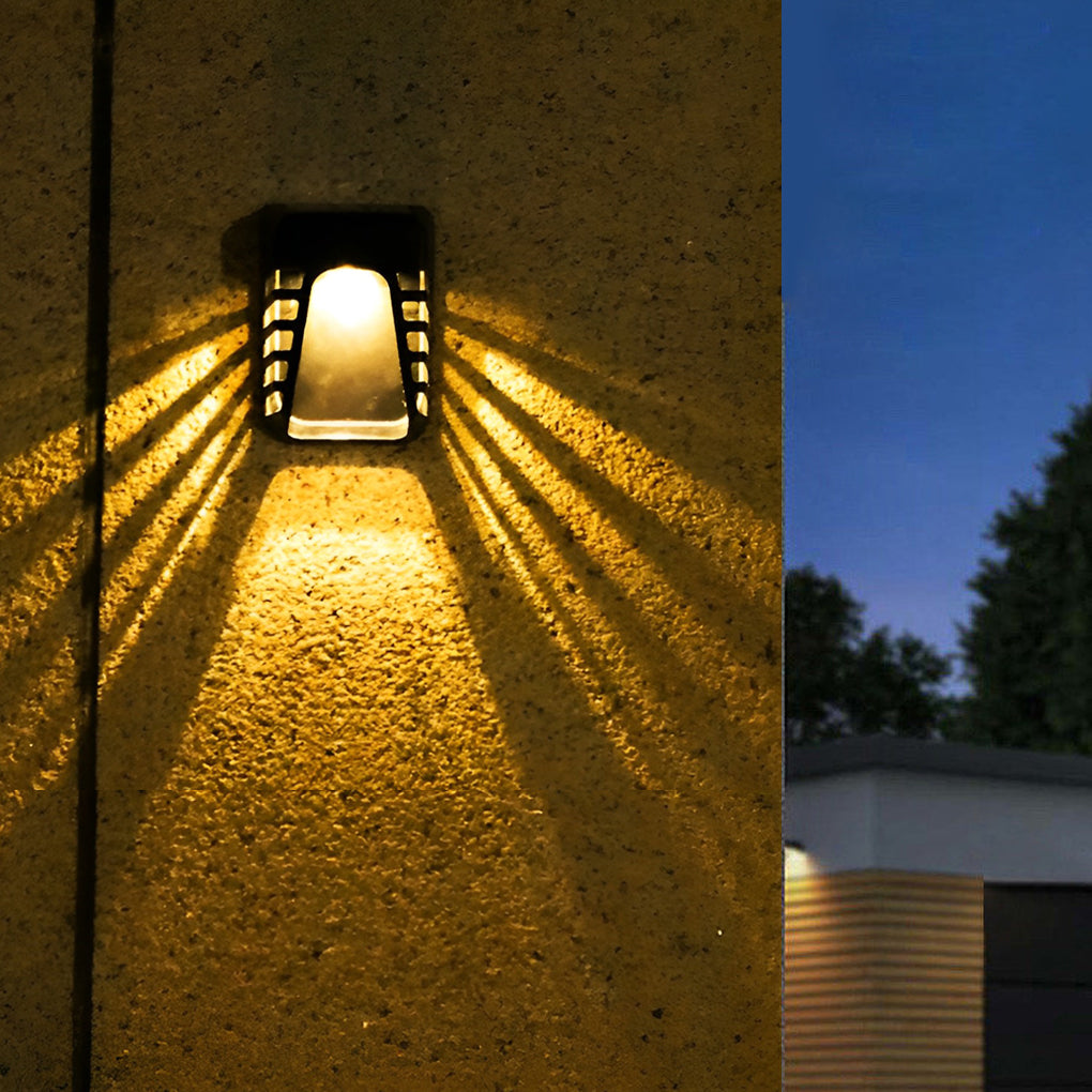 Waterproof Intelligent LED Black Modern Solar Outdoor Wall Lights - Lumpaz