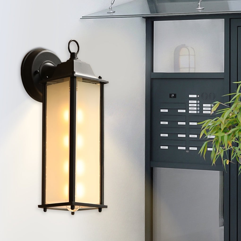 Square Glass Wall Lamp Outdoor Wall Sconce Lighting LED Waterproof Wall Lights - Lumpaz