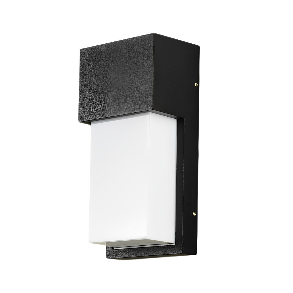 Rectangular Waterproof LED 10W Black Modern Outdoor Wall Light Fixture - Lumpaz