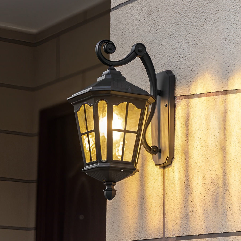 Retro Waterproof LED Aluminum Black Vintage Solar Outdoor Wall Light - Lumpaz
