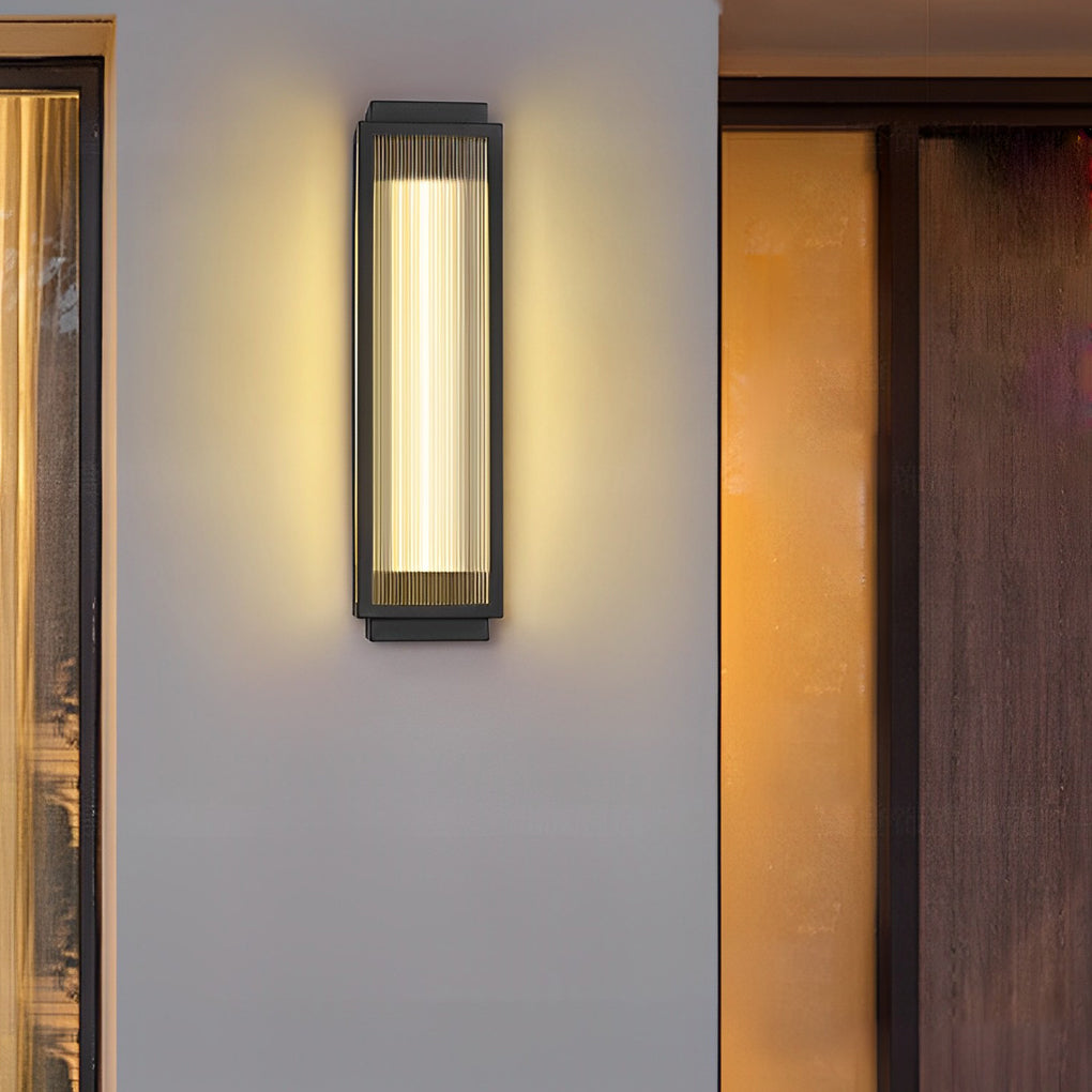 Rectangular Strip Waterproof LED Black Modern Outdoor Wall Lights - Lumpaz