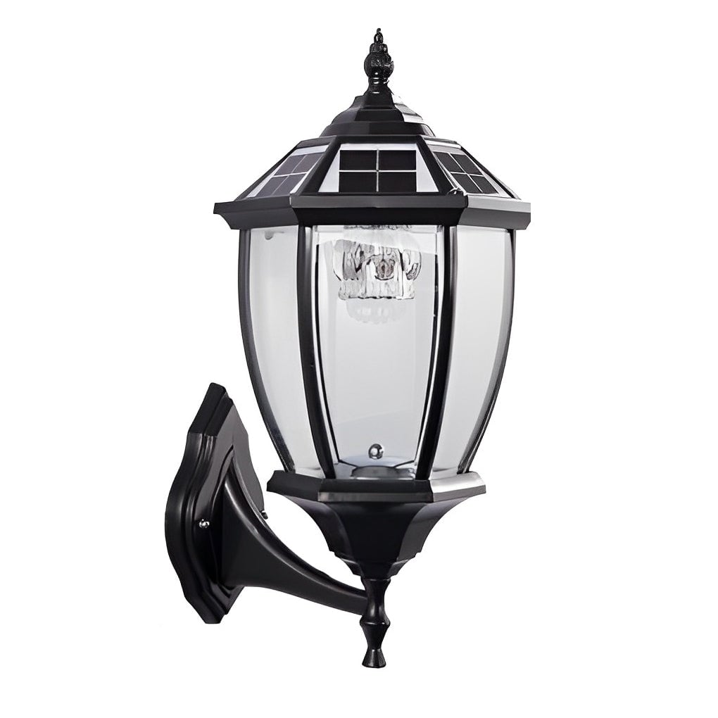 Led Waterproof Black Vintage Outdoor Solar Fence Post Lights with Remote - Lumpaz