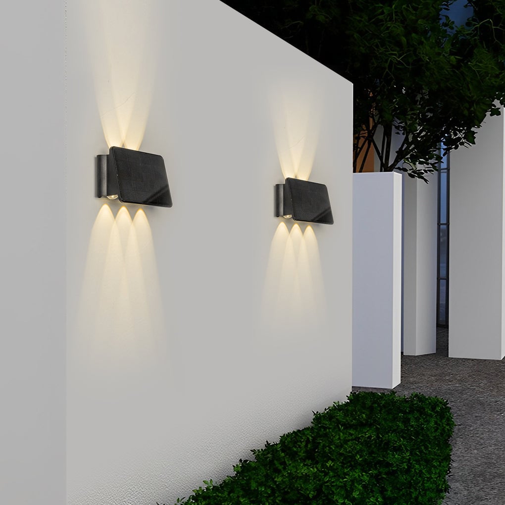 Up and Down Lighting LED Waterproof Black Modern Solar Wall Lights - Lumpaz