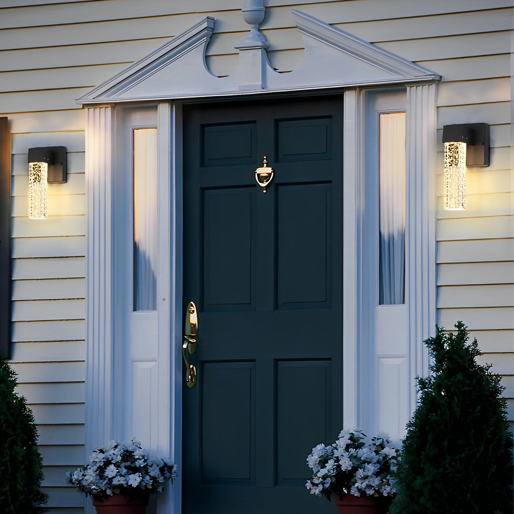 Waterproof LED 10W Crystal Black Modern Outdoor Wall Lamp Exterior Lights - Lumpaz