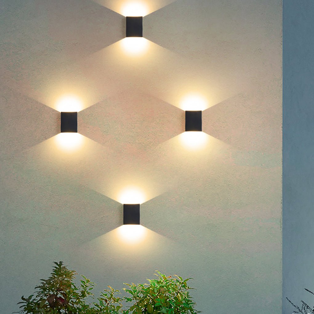 Waterproof Square LED up and down Lighting Modern Outdoor Wall Lights - Lumpaz