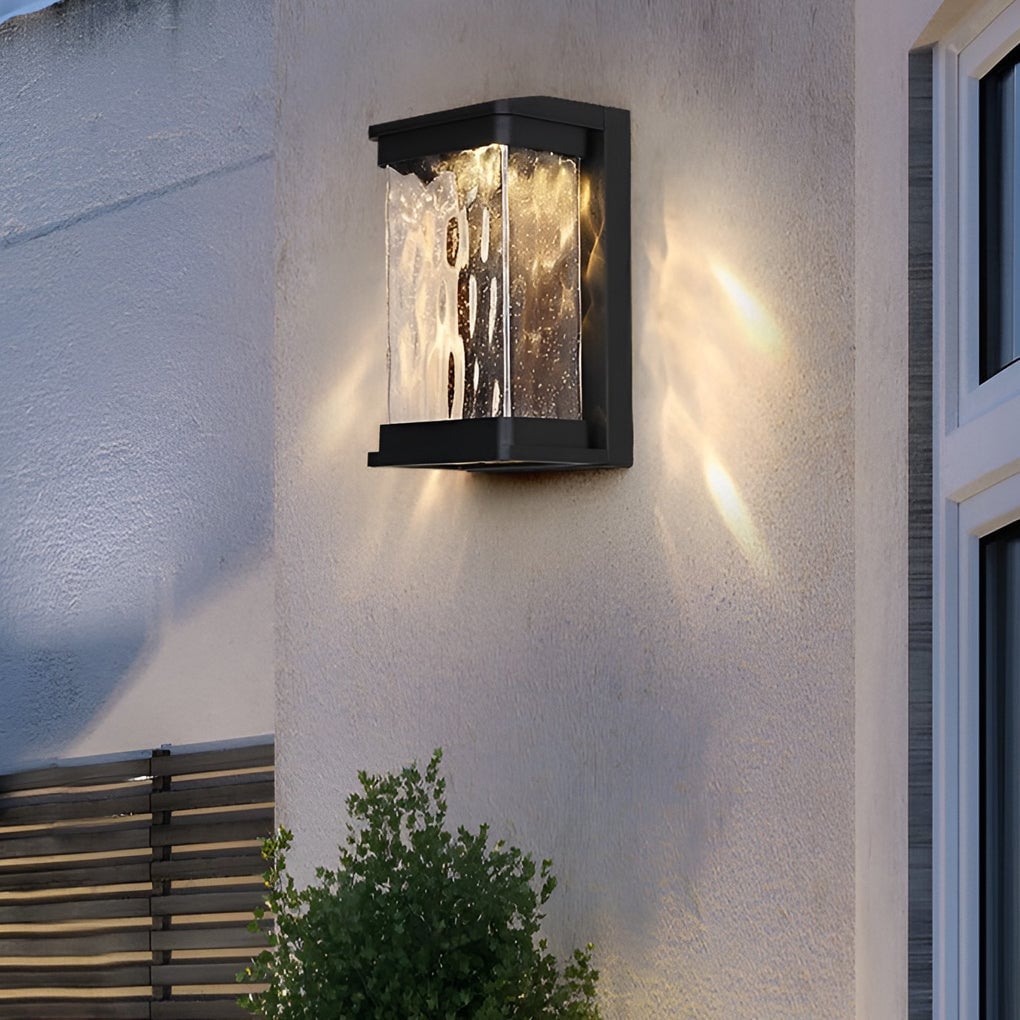 Waterproof Creative Glass LED Black Modern Outdoor Wall Sconce Lighting - Lumpaz