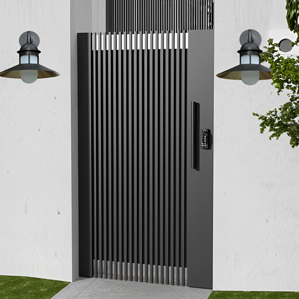 Antique Round Iron Glass Waterproof Black Retro Outdoor Wall Lights - Lumpaz