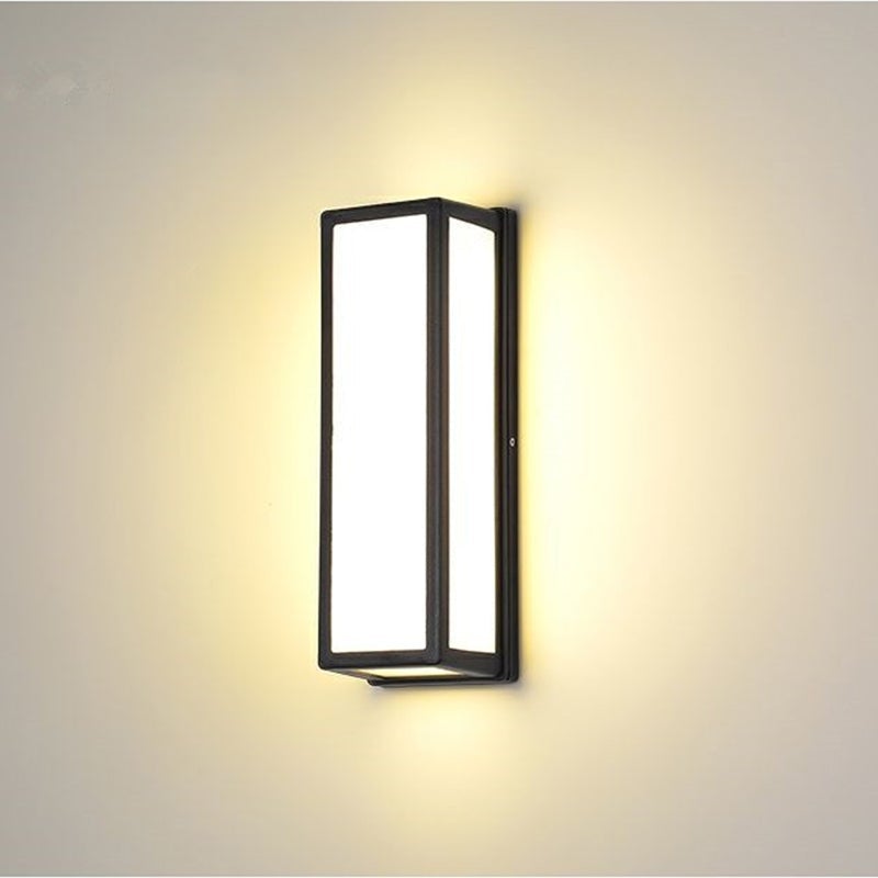 Rectangular Minimalist LED Waterproof Black Modern Outdoor Wall Lights - Lumpaz