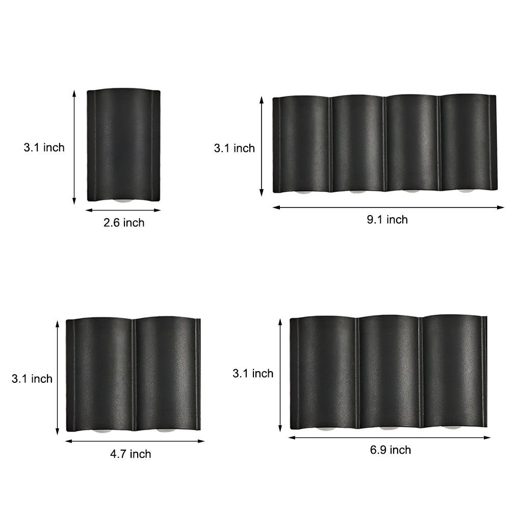 Creative Wave Arc Design Up and Down Lights LED Outdoor Wall Lights Wall Sconces Waterproof - Lumpaz