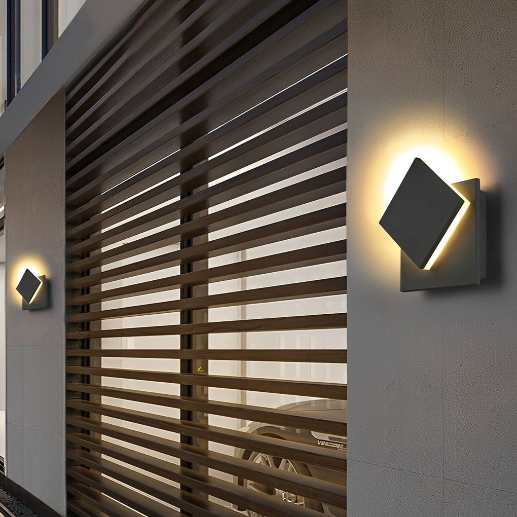 Adjustable Square Waterproof LED Black Modern Outdoor Wall Light Wall Lamp - Lumpaz