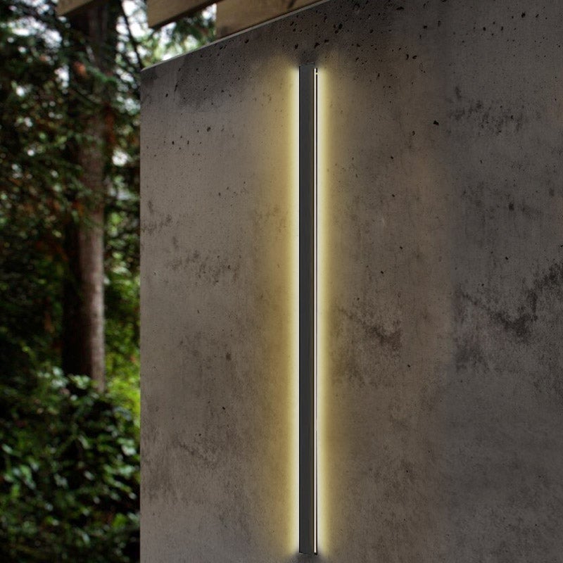 Long Strip LED Waterproof Black Minimalist Outdoor Wall Lights Exterior Lights - Lumpaz