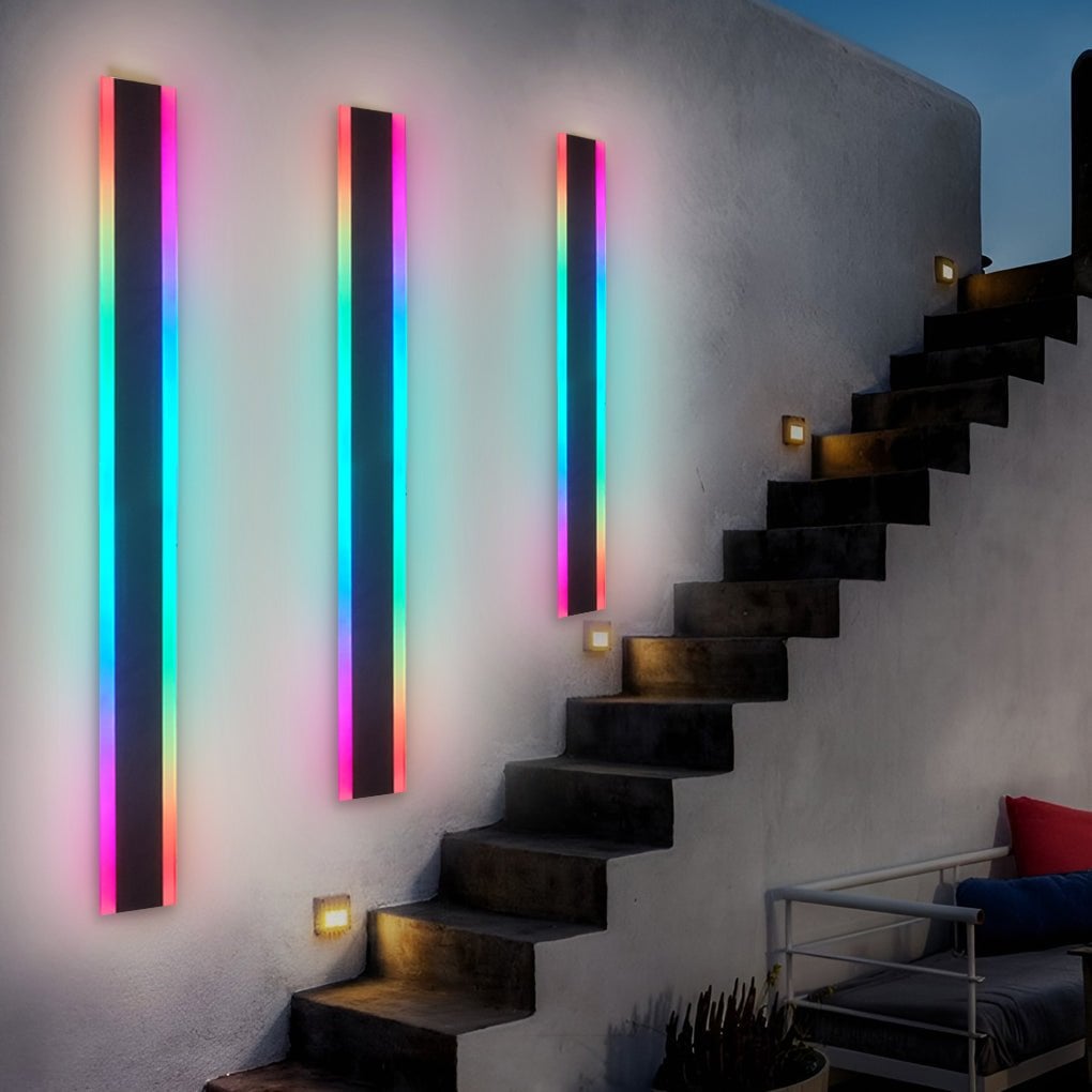 Long Strip Waterproof LED RGB Multi Color Modern Outdoor Sconces - Lumpaz