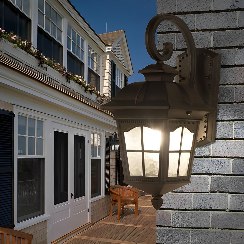 Waterproof Retro Elegant LED Glass European Style Outdoor Wall Lights - Lumpaz