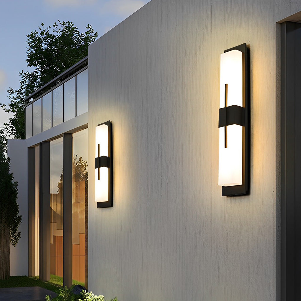 Creative Rectangular LED Waterproof Black Modern Outdoor Wall Lamp - Lumpaz