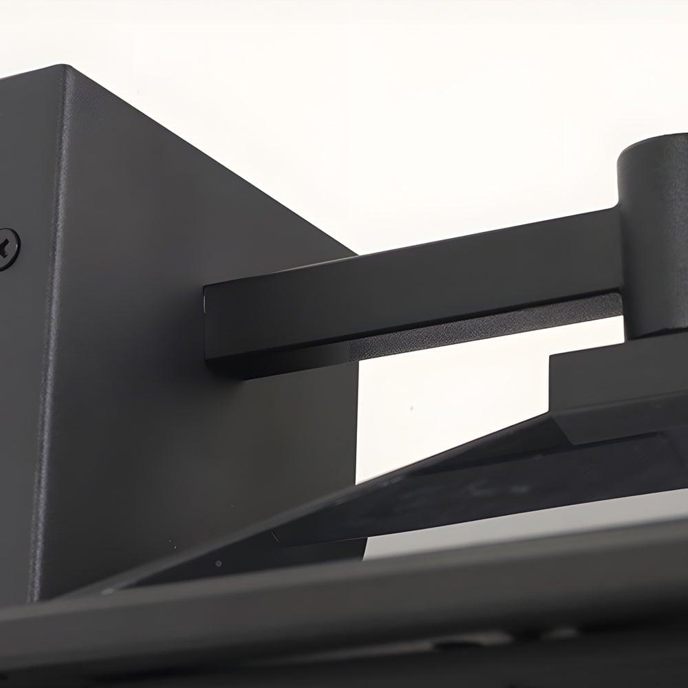 Square Waterproof Aluminum Glass Black Retro Solar Outdoor Wall Lights - Lumpaz