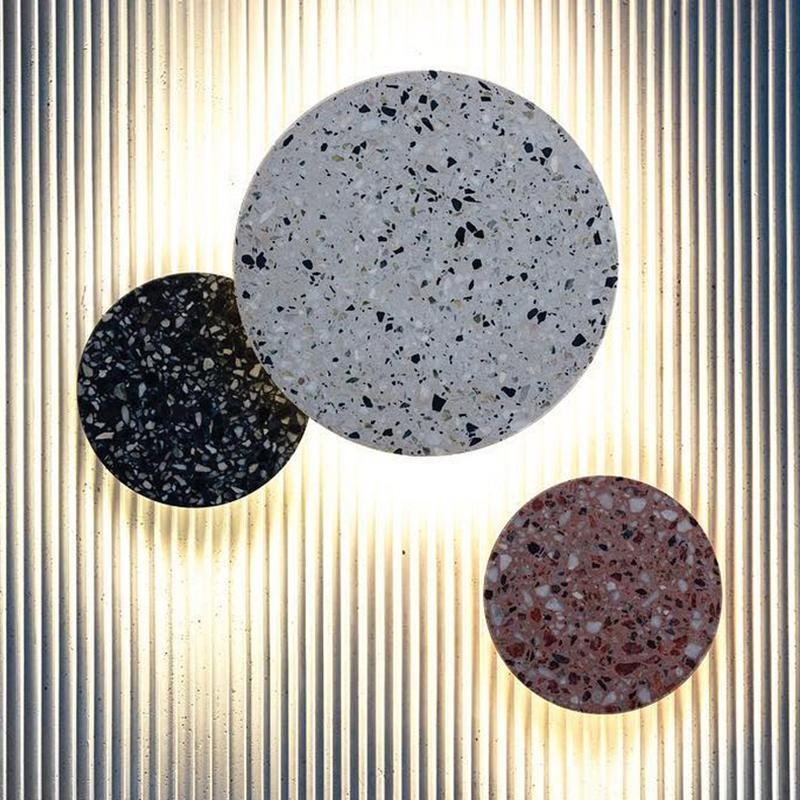 Circular Terrazzo Waterproof Minimalist Outdoor Wall Lights Porch Lights - Lumpaz