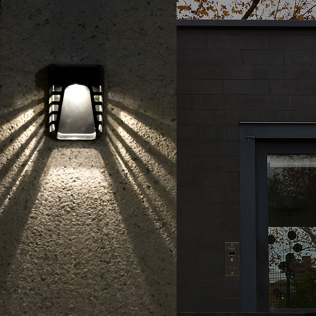 Waterproof Intelligent LED Black Modern Solar Outdoor Wall Lights - Lumpaz