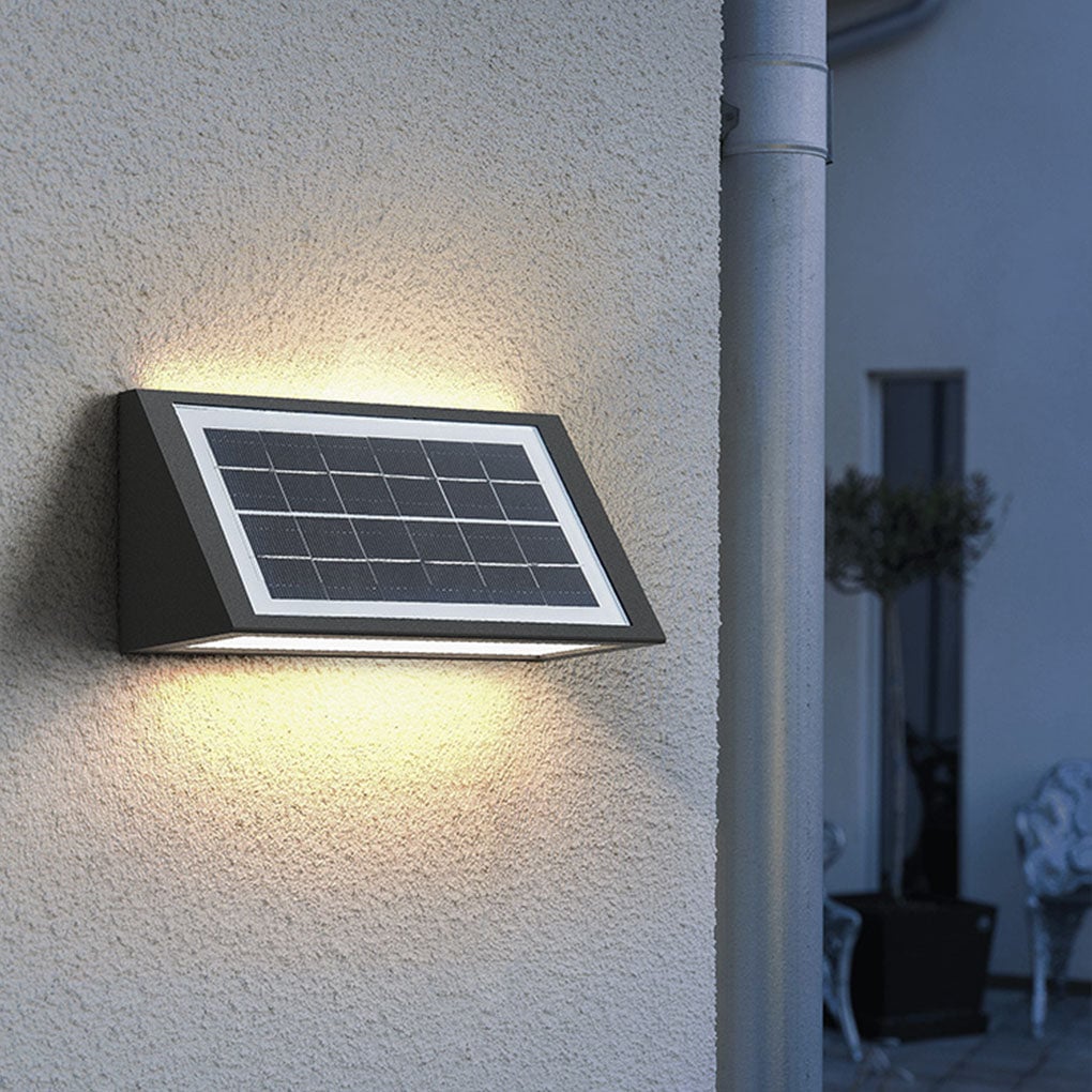 Waterproof Minimalist LED Up Donw Lighting Solar Outdoor Wall Lights - Lumpaz