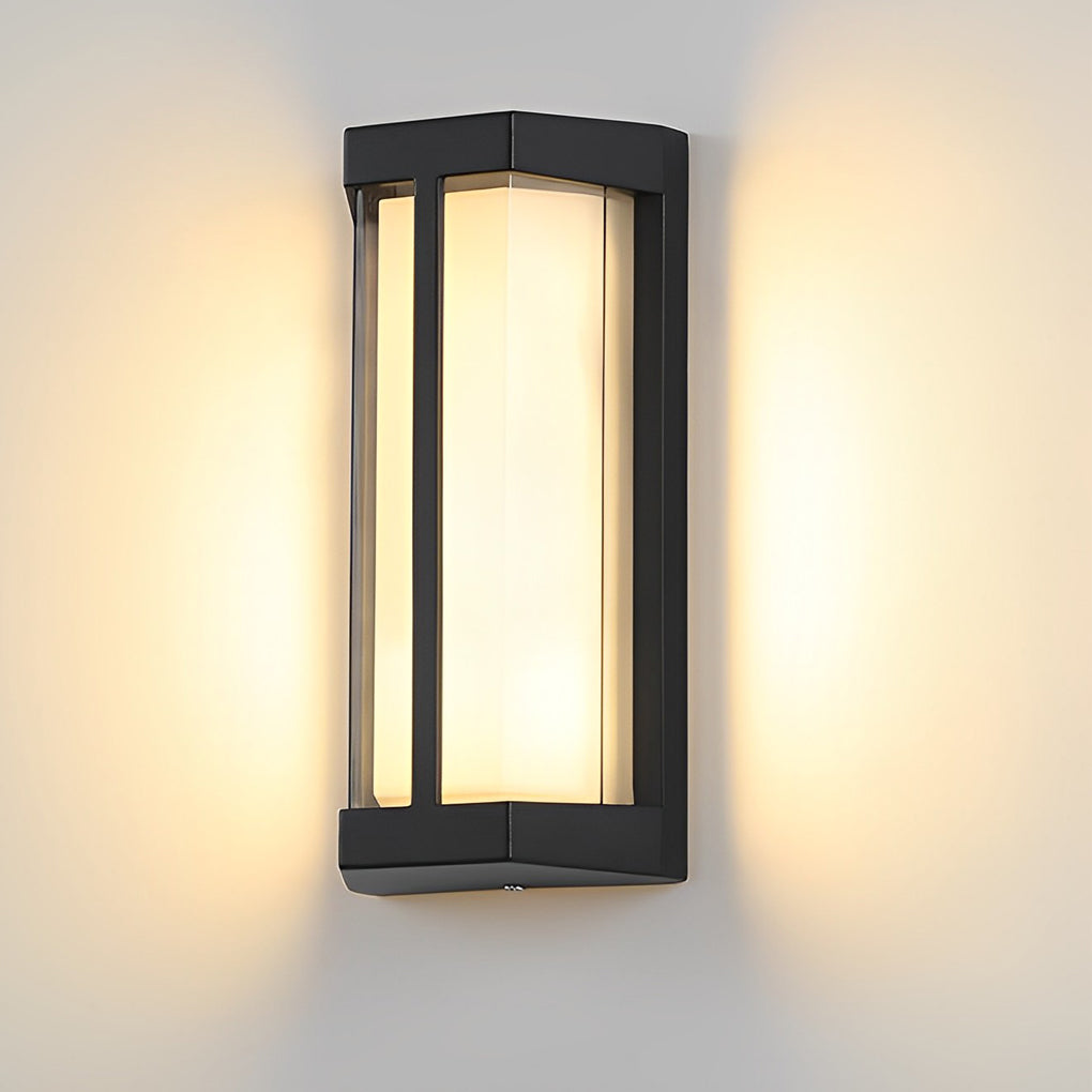 Waterproof Double Acrylic Shade LED Black Modern Outdoor Wall Lights - Lumpaz