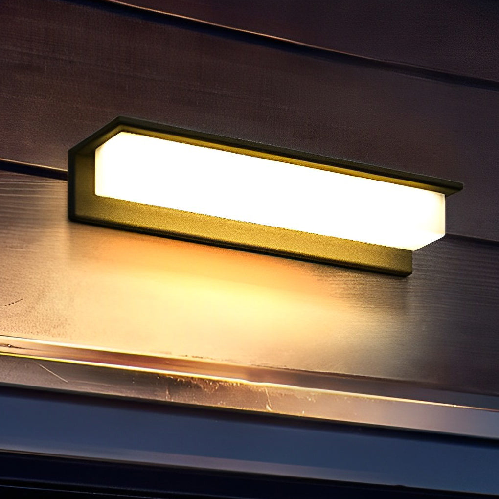 Minimalist Rectangular Waterproof LED Modern Solar Wall Lamp Exterior Lights - Lumpaz