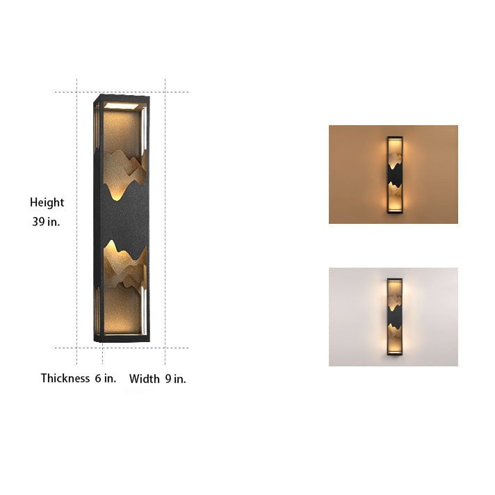 Mountain Scenery LED up Down Lighting Waterproof Solar Wall Lamp Porch Lights - Lumpaz