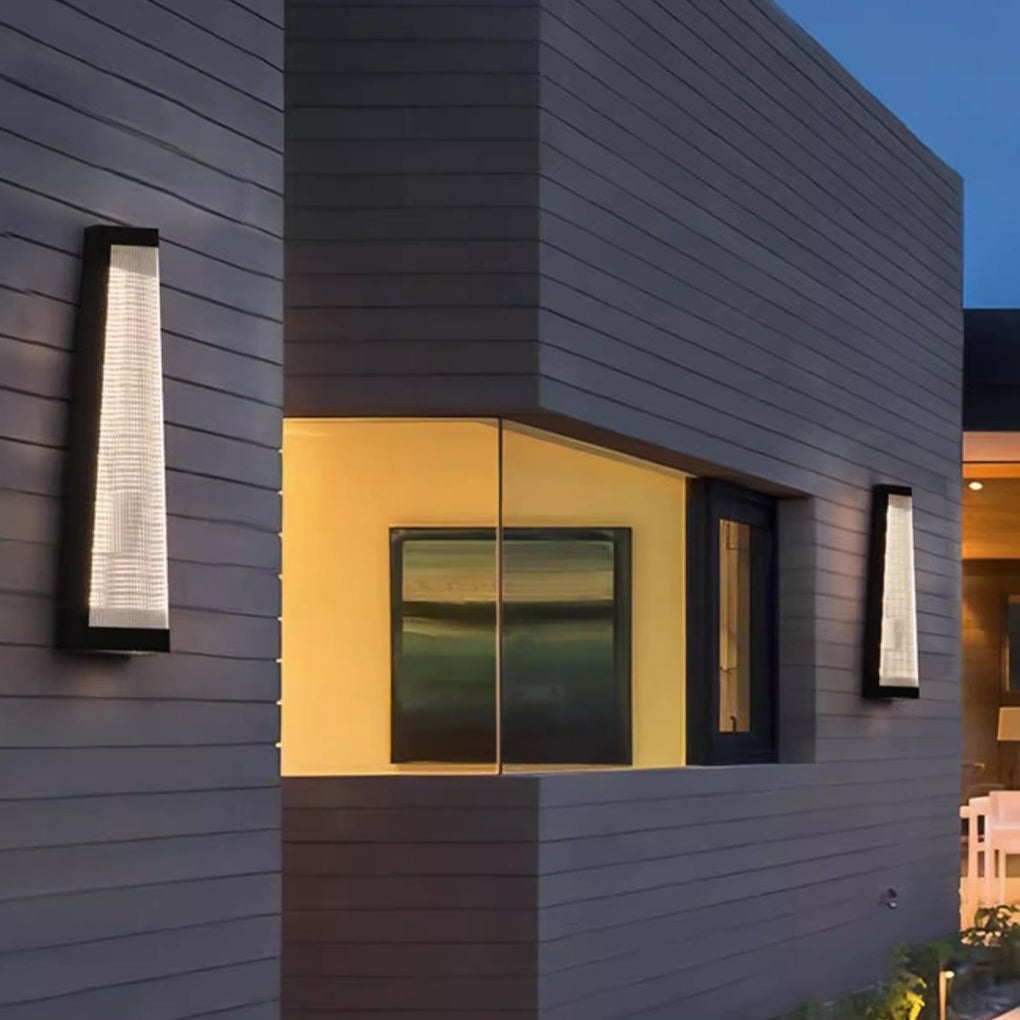 Striped Acrylic Waterproof LED Black Modern Outdoor Wall Lights Fixture - Lumpaz