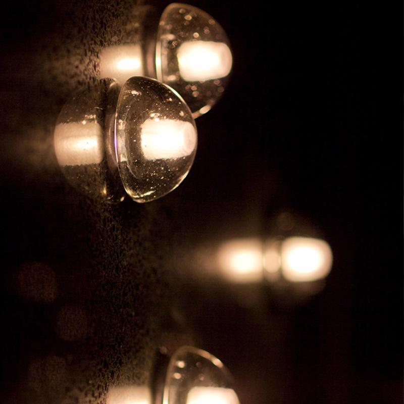 Round Bowl Glass LED Waterproof Transparent Rustic Outdoor Wall Lights - Lumpaz