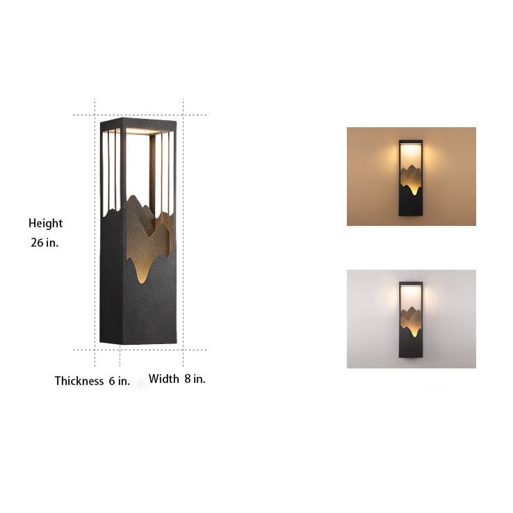 Mountain Scenery LED up Down Lighting Waterproof Solar Wall Lamp Porch Lights - Lumpaz
