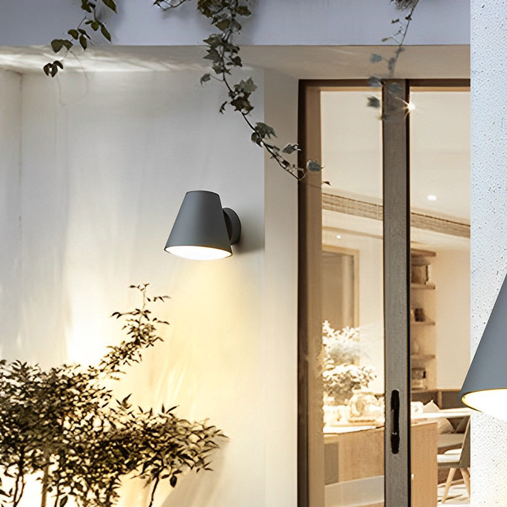 Cone Shape LED Waterproof Black Modern Outdoor Wall Lamp Exterior Lights - Lumpaz
