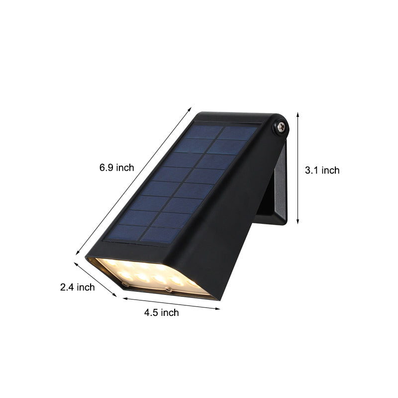 90° Adjustable Intelligent LED Waterproof Black Modern Solar Wall Lights - Lumpaz