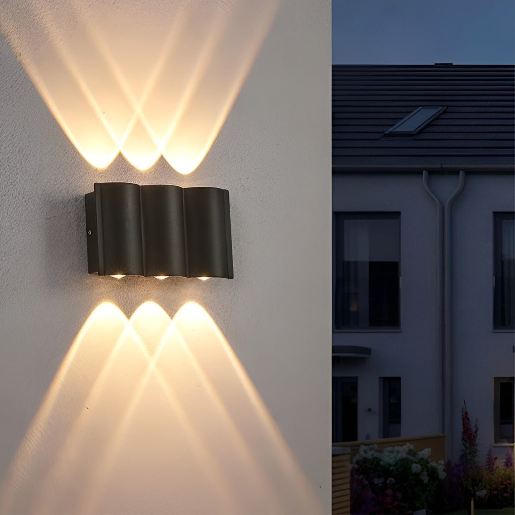 Creative Wave Arc Design Up and Down Lights LED Outdoor Wall Lights Wall Sconces Waterproof - Lumpaz