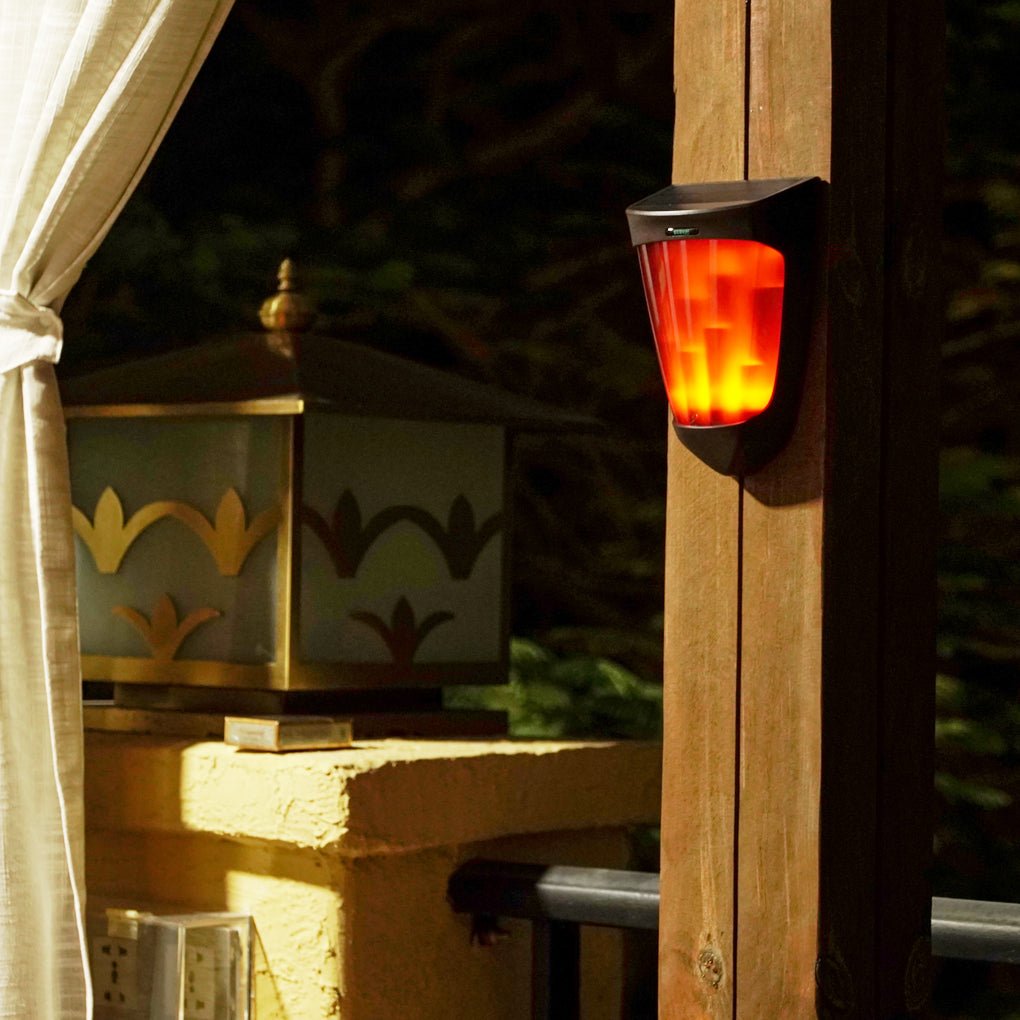 Solar Energy LED Outdoor Wall Lamp Flame Light Wall Sconce Lighting Wall Lights - Lumpaz