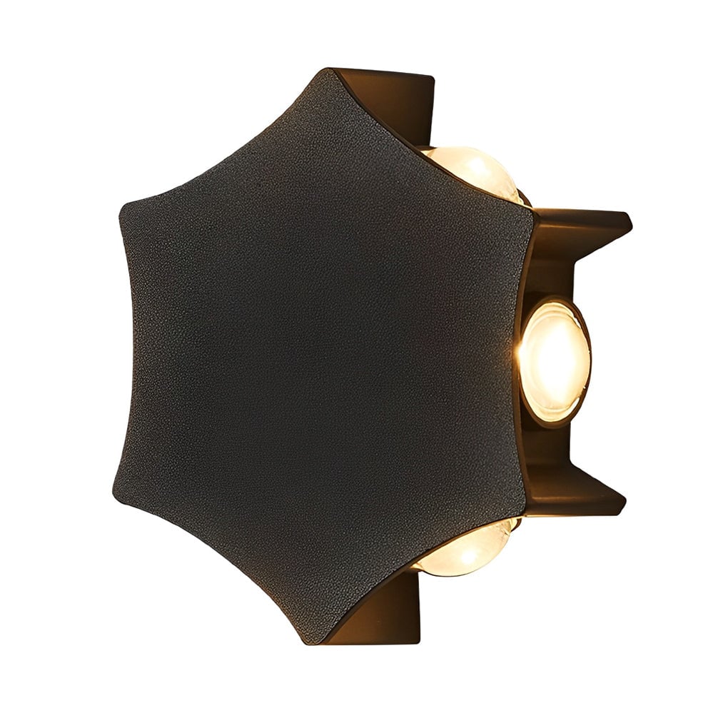Unique Star Up and Down Lighting LED Waterproof Black Modern Wall Lamp - Lumpaz