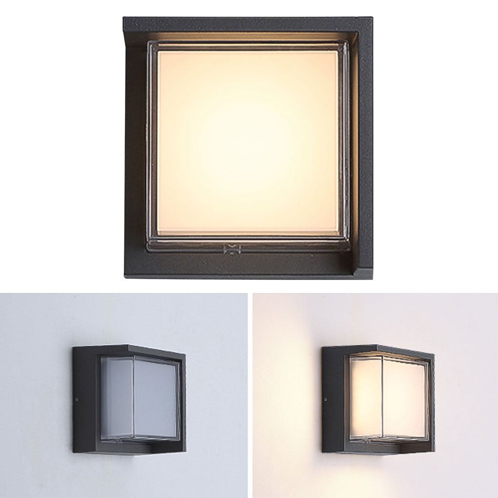 Modern Outdoor Round Square Waterproof Wall Light for Villa Garden Balcony Door Front - Lumpaz