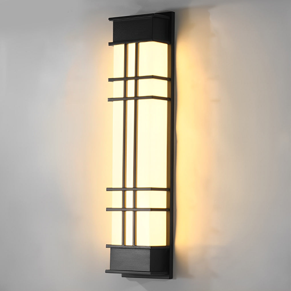 Retro Rectangular Waterproof LED Black Traditional Outdoor Wall Lamp - Lumpaz