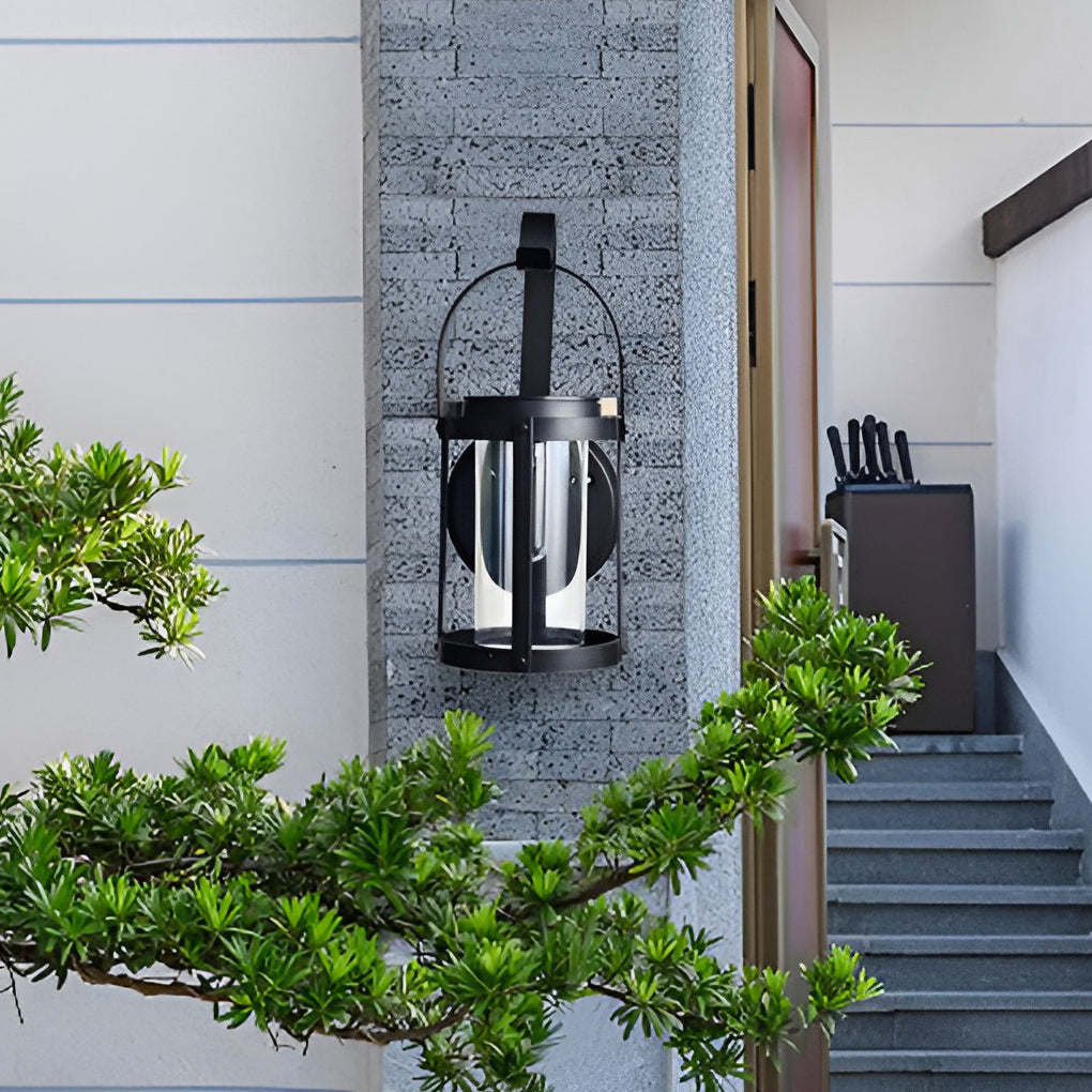 Portable Lantern Shaped LED Waterproof Modern Solar Plug in Wall Sconce Lighting - Lumpaz