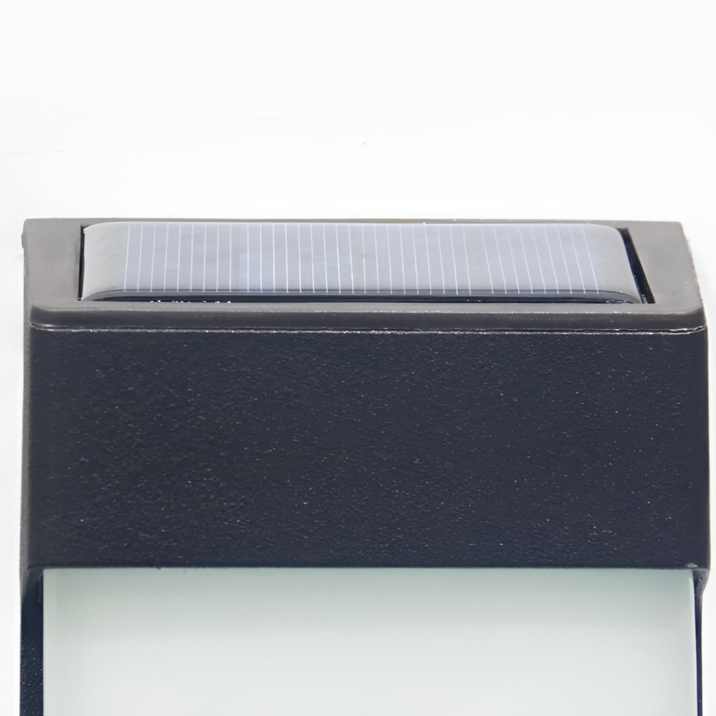 2 Pcs Rectangular LED Light-controlled Waterproof Outdoor Solar Sconce Lighting - Lumpaz