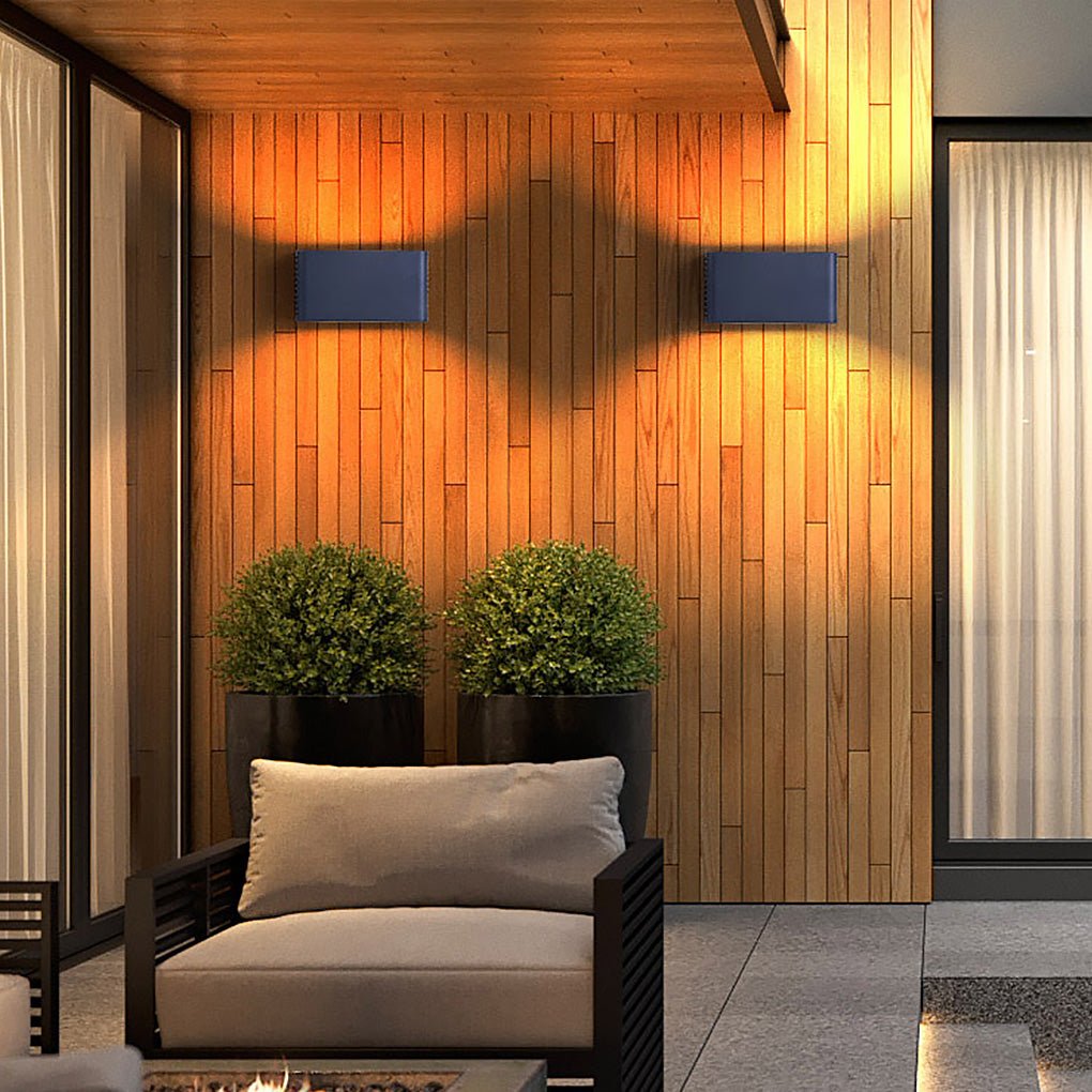 Rectangle LED Waterproof Nordic Up and Down Lights Outdoor Wall Lights Sconces - Lumpaz