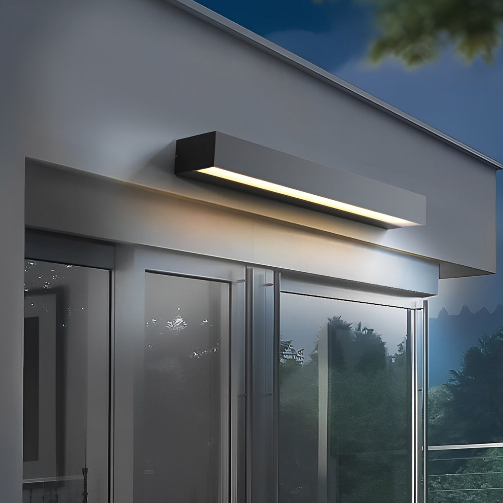 Minimalist Strip Waterproof LED Black Modern Outdoor Wall Washer Light - Lumpaz