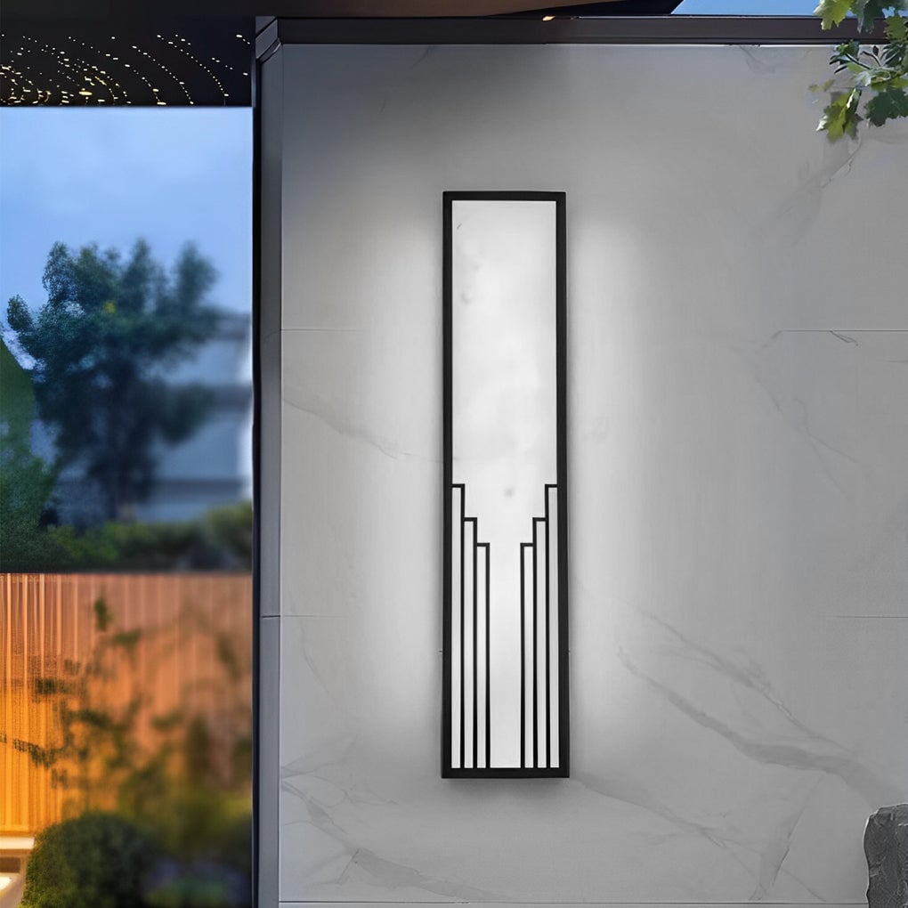 Strip Rectangular Resin Waterproof LED Black Modern Outdoor Wall Light - Lumpaz