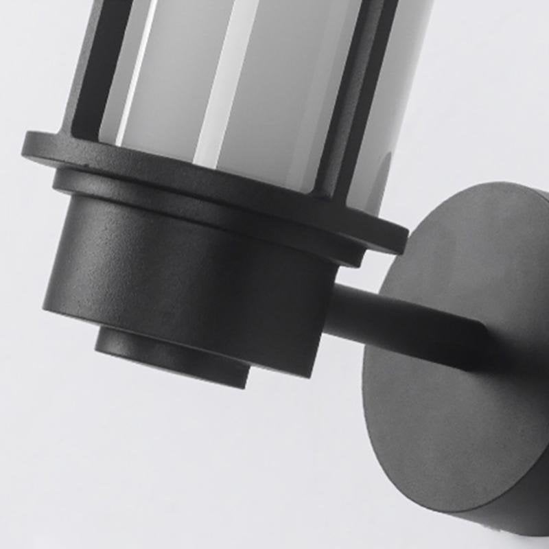 Top Hats Shape Aluminum LED Waterproof Black Retro Outdoor Wall Lights - Lumpaz