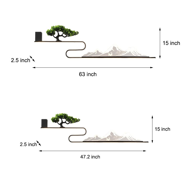 Mountain Scenery Waterproof LED Modern Outdoor Wall Lights with External Battery - Lumpaz