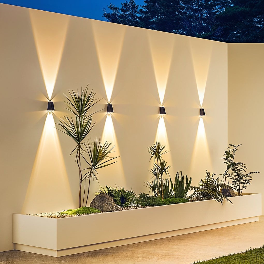 Up and Down Lighting LED Waterproof Black Modern Solar Wall Lights - Lumpaz