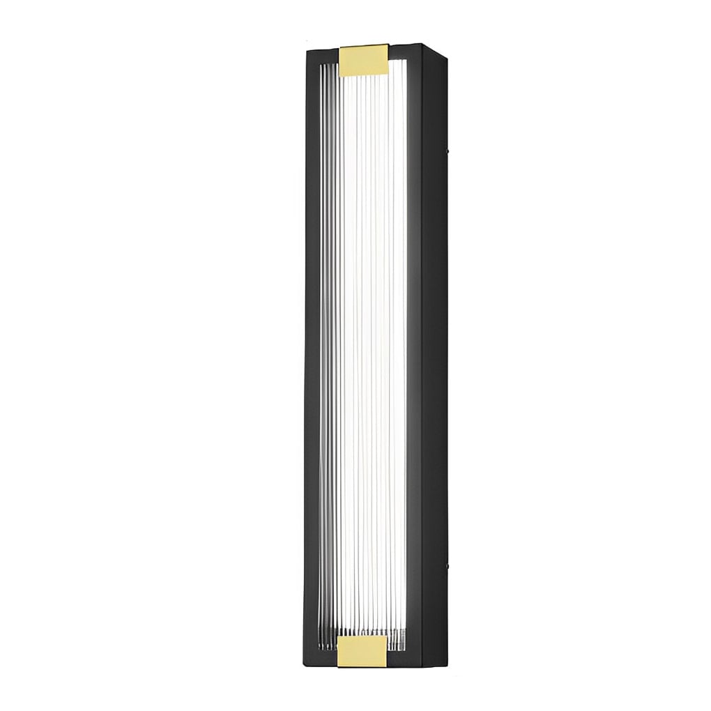 Rectangular Strip Waterproof LED Black Modern Porch Lights Wall Sconces - Lumpaz