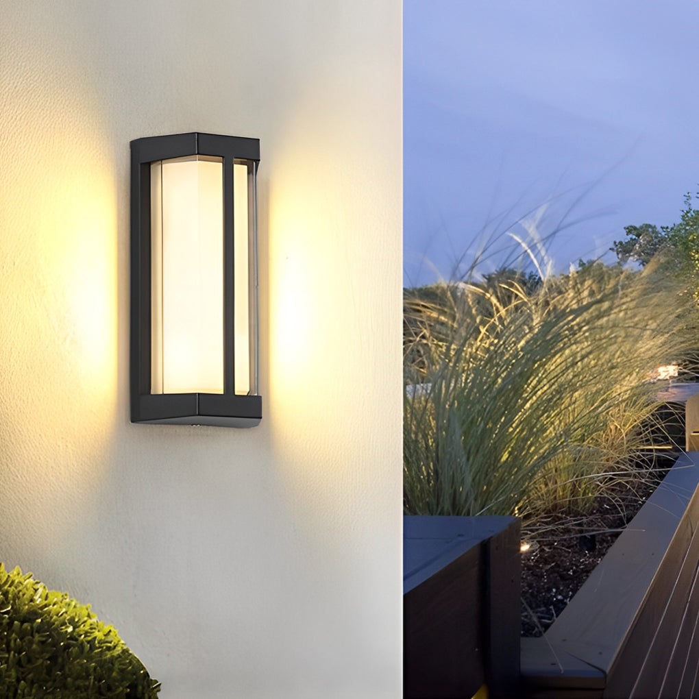 Waterproof Double Acrylic Shade LED Black Modern Outdoor Wall Lights - Lumpaz