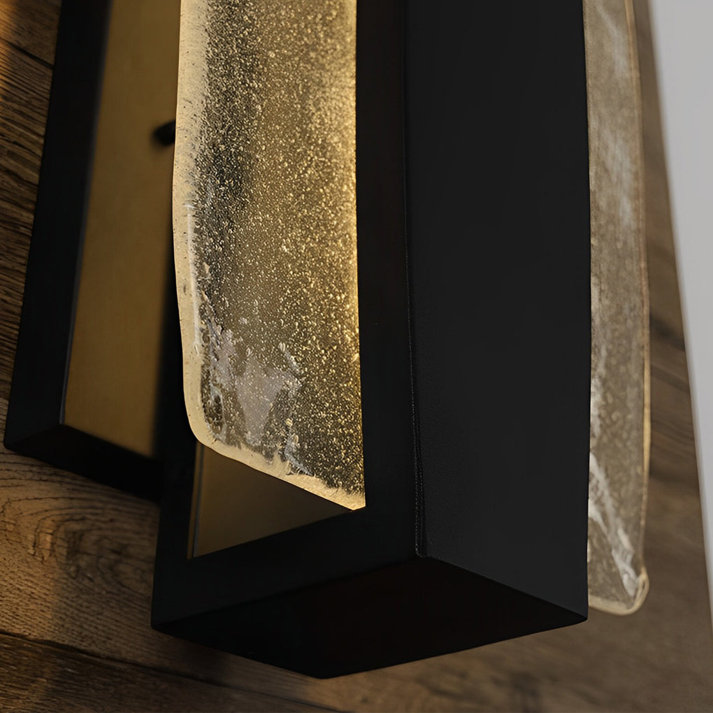 Waterproof LED Handmade Bubbles Glass Black Modern Outdoor Wall Light - Lumpaz