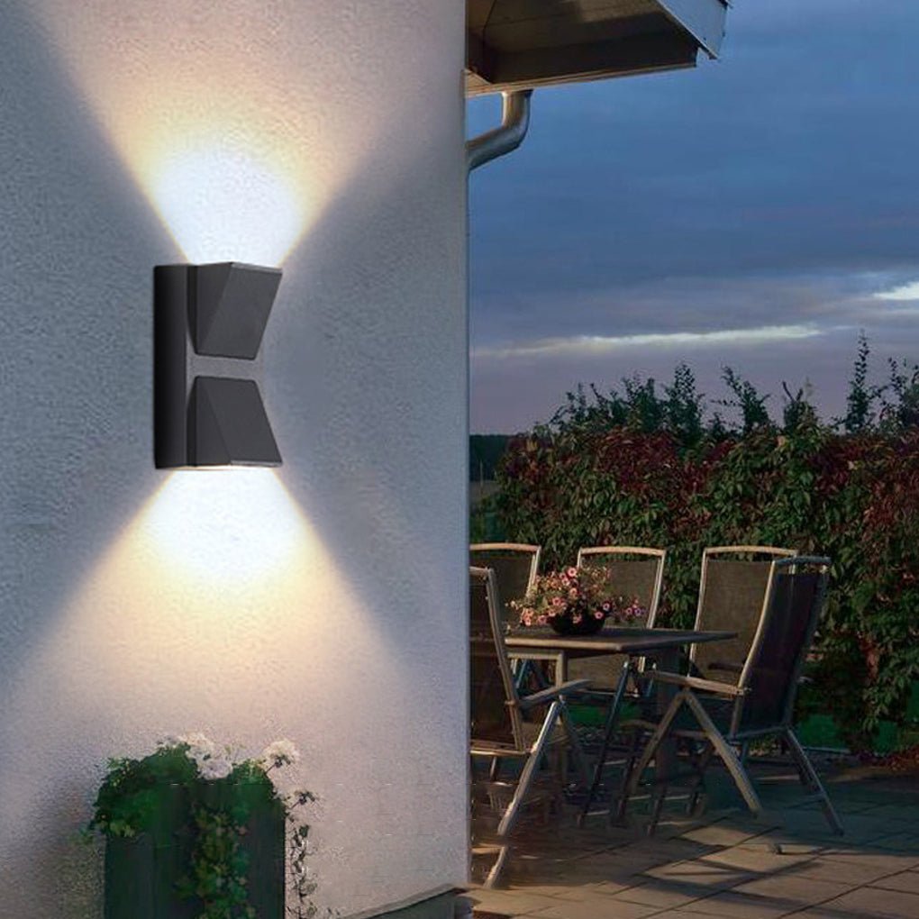 Waterproof LED Up And Down Lighting Black Modern Outdoor Wall Lights - Lumpaz