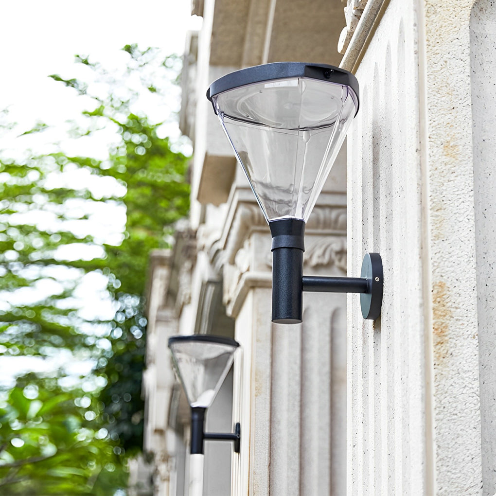 Waterproof Dimmable LED Black Modern Solar Outdoor Wall Lights Wall Lamp - Lumpaz